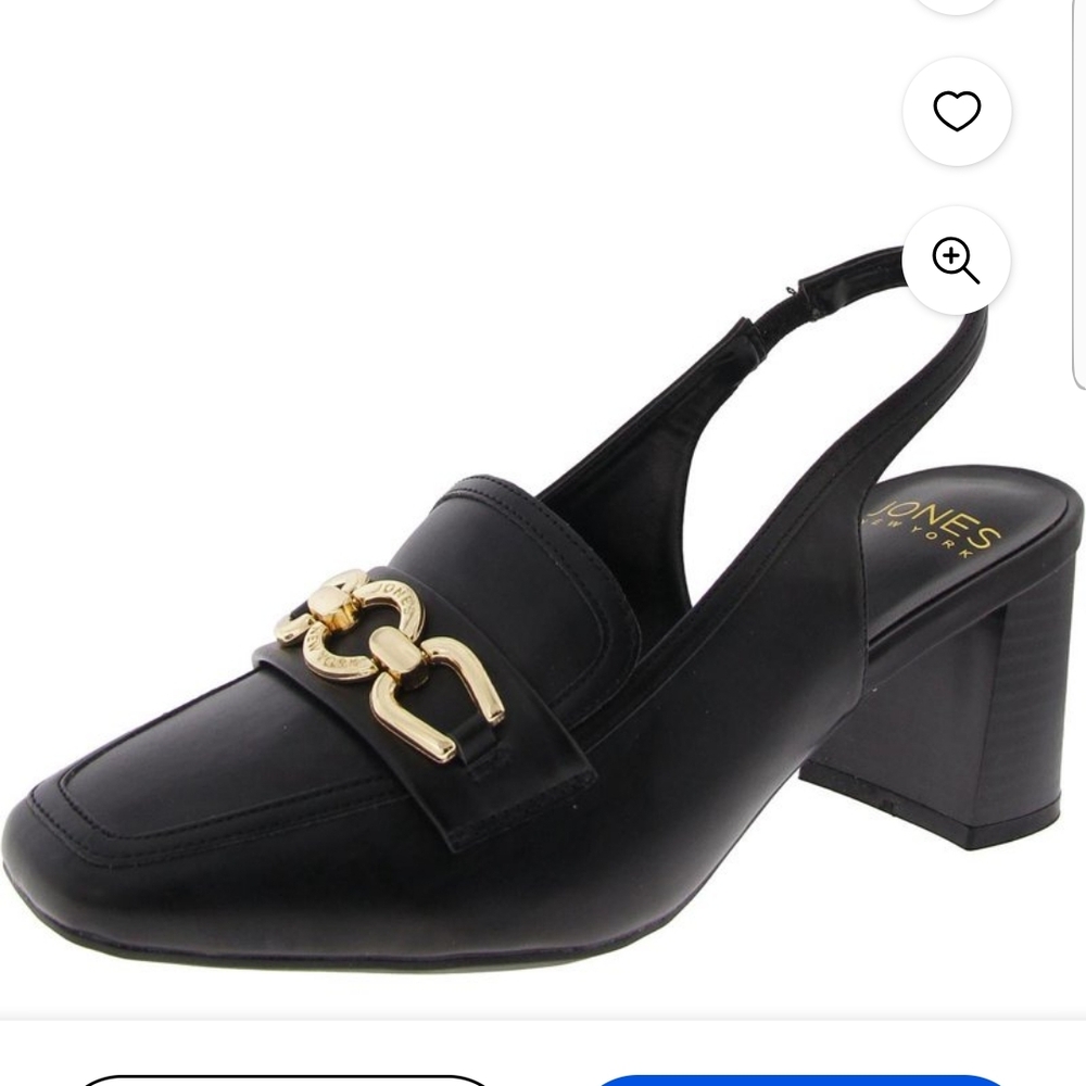 Jones New York Black and Gold Slingback Heels